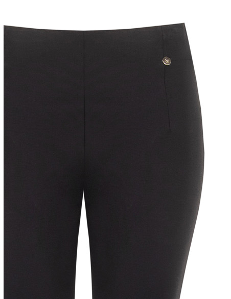 Cropped flared broek van een viscosemix met elastische taille Rinascimento