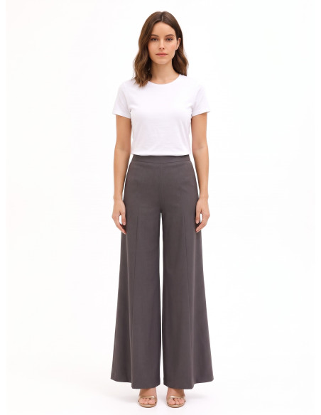 Pantalon palazzo extra-large en polyviscose Rinascimento