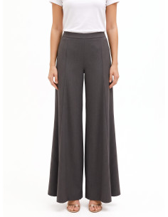Pantalon palazzo extra-large en polyviscose Rinascimento