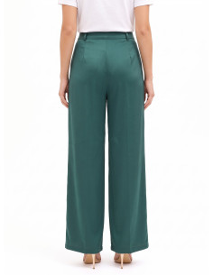 Pantalon palazzo en satin avec poches et pinces Rinascimento 2