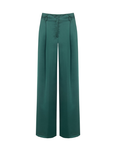 Pantalon palazzo en satin avec poches et pinces Rinascimento