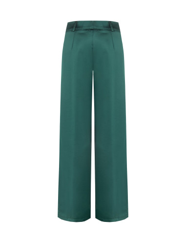 Pantalon palazzo en satin avec poches et pinces Rinascimento