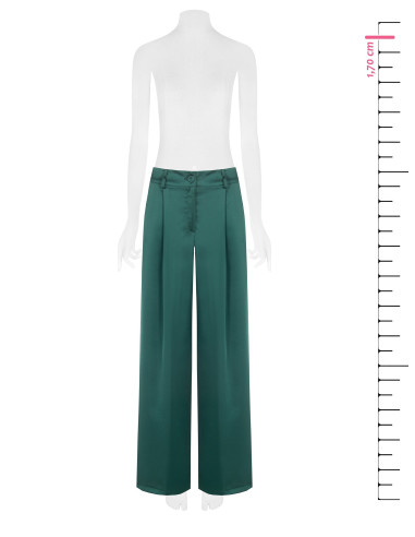 Pantalon palazzo en satin avec poches et pinces Rinascimento