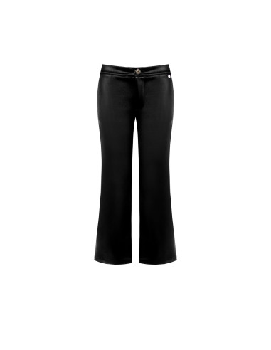 Pantalon cropped en néoprène léger satiné effet cuir avec poches Rinascimento
