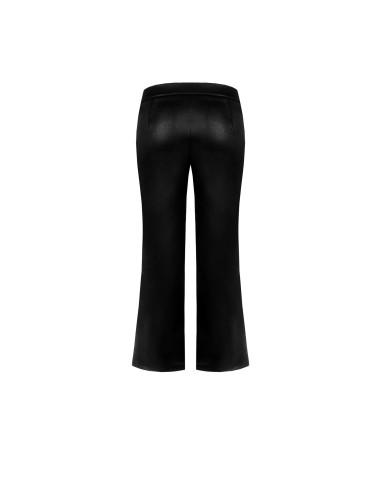 Pantalon cropped en néoprène léger satiné effet cuir avec poches Rinascimento