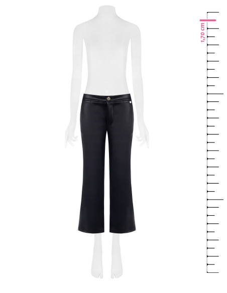 Pantalon cropped en néoprène léger satiné effet cuir avec poches Rinascimento