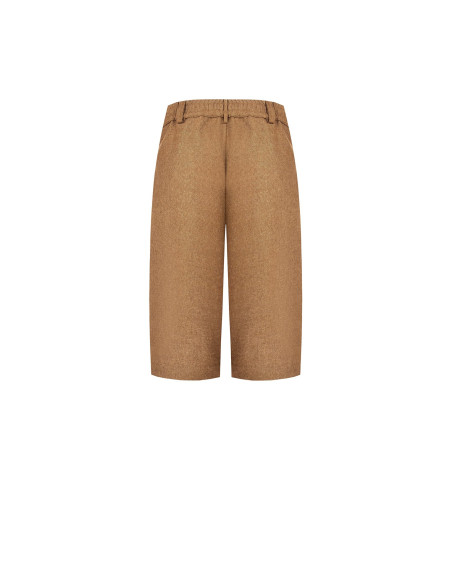 Bermuda van een wolmix-twill met plooien Rinascimento