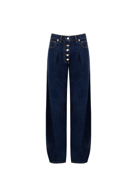 Wide-leg jeans met plooien Rinascimento