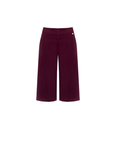 Pantalon cropped en tissu structuré extensible avec poches et fermeture éclair latérale Rinascimento