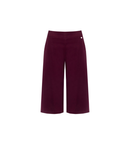 Pantalon cropped en tissu structuré extensible avec poches et fermeture éclair latérale Rinascimento