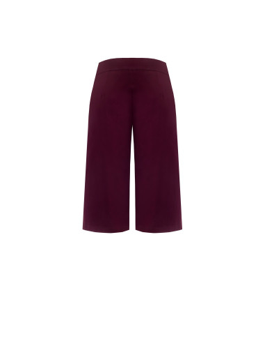 Pantalon cropped en tissu structuré extensible avec poches et fermeture éclair latérale Rinascimento