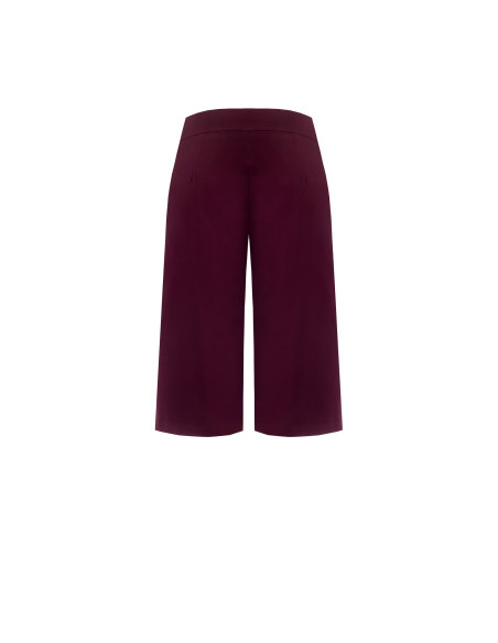Pantalon cropped en tissu structuré extensible avec poches et fermeture éclair latérale Rinascimento