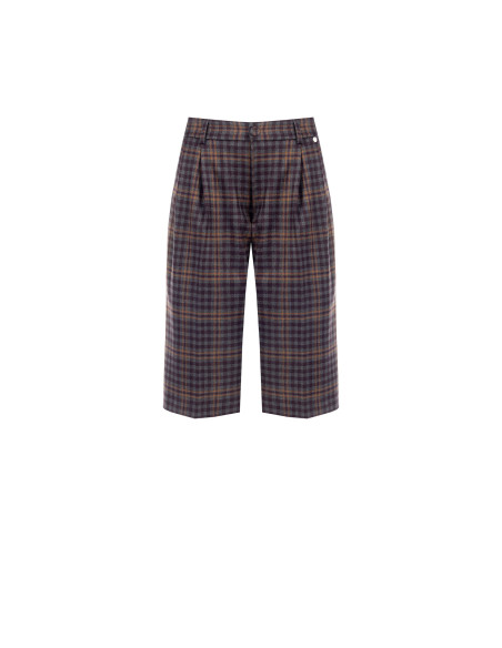 Geruite bermudashort met dubbele plooi Rinascimento