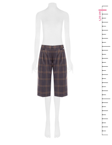 Geruite bermudashort met dubbele plooi Rinascimento