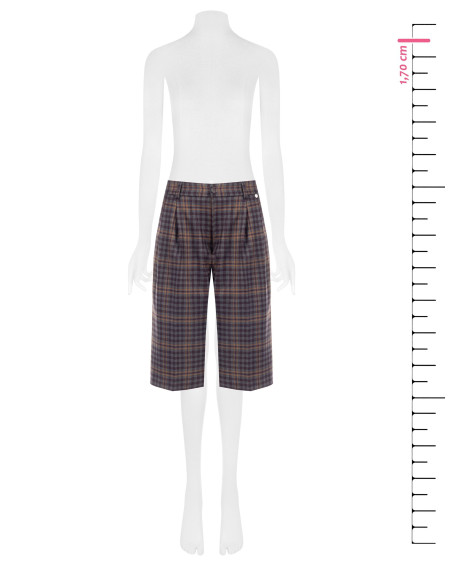 Geruite bermudashort met dubbele plooi Rinascimento