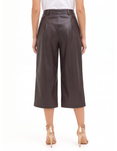 Pantalon cropped en similicuir avec double pince Rinascimento 2