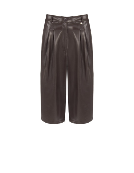 Pantalon cropped en similicuir avec double pince Rinascimento