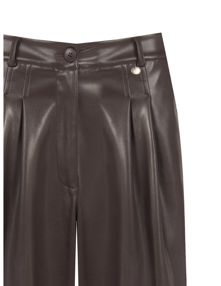 Pantalon cropped en similicuir avec double pince Rinascimento