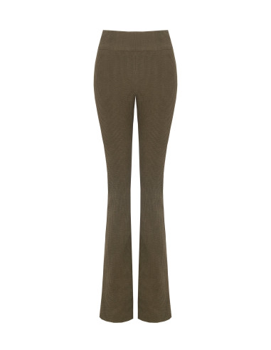 Pantalon évasé en velours côtelé fin avec fermeture éclair latérale Rinascimento