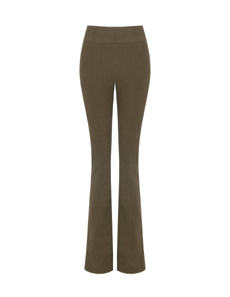 Pantalon évasé en velours côtelé fin avec fermeture éclair latérale Rinascimento
