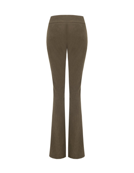 Pantalon évasé en velours côtelé fin avec fermeture éclair latérale Rinascimento