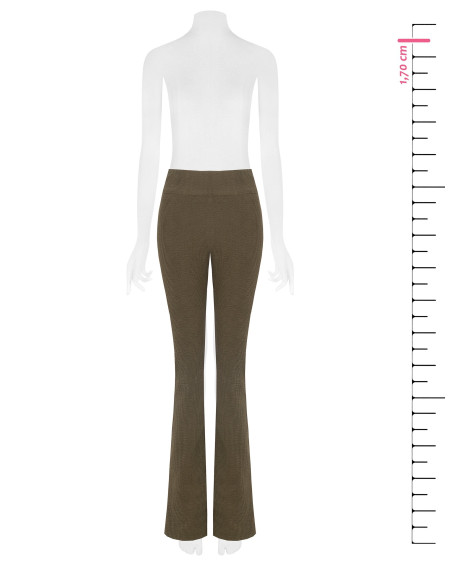 Pantalon évasé en velours côtelé fin avec fermeture éclair latérale Rinascimento