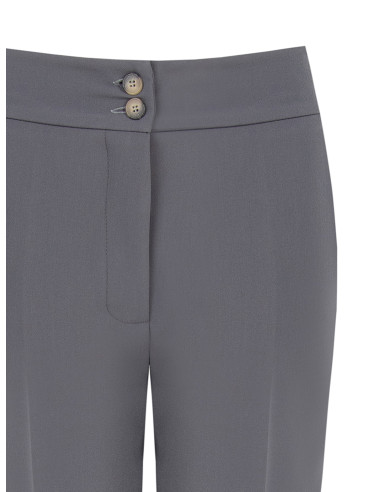 Pantalon large en polyviscose avec maxi revers Rinascimento