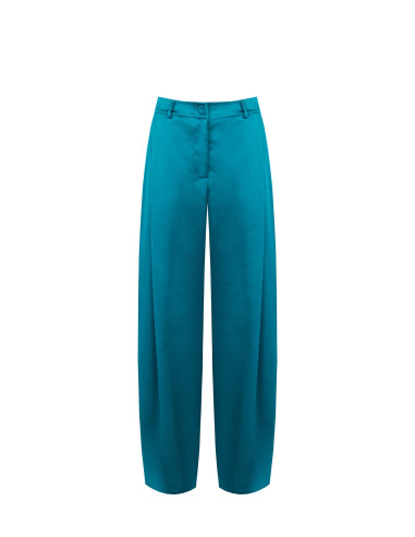 Pantalon palazzo en satin avec poches plissées Rinascimento