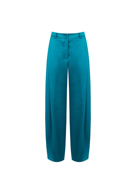 Pantalon palazzo en satin avec poches plissées Rinascimento