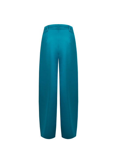 Pantalon palazzo en satin avec poches plissées Rinascimento