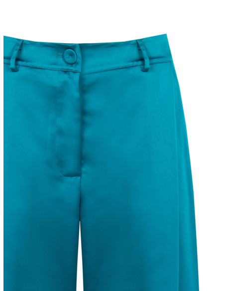 Pantalon palazzo en satin avec poches plissées Rinascimento