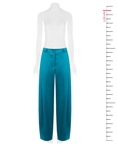 Pantalon palazzo en satin avec poches plissées Rinascimento