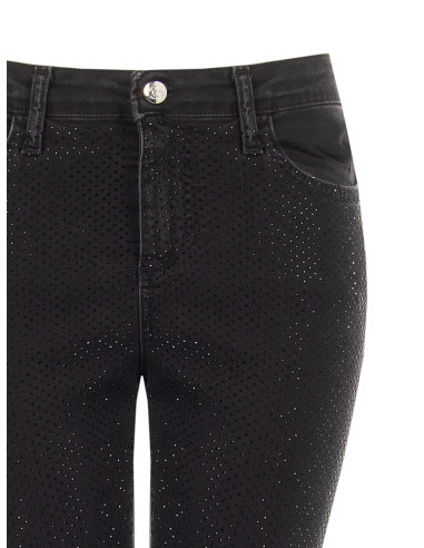 Skinny jeans met stretch en pailletten aan de voorkant Rinascimento