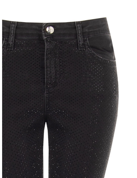 Skinny jeans met stretch en pailletten aan de voorkant Rinascimento