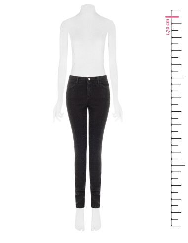 Skinny jeans met stretch en pailletten aan de voorkant Rinascimento