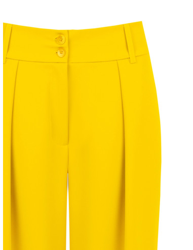 Pantalon palazzo en tissu cady avec pinces et élastique au dos Rinascimento