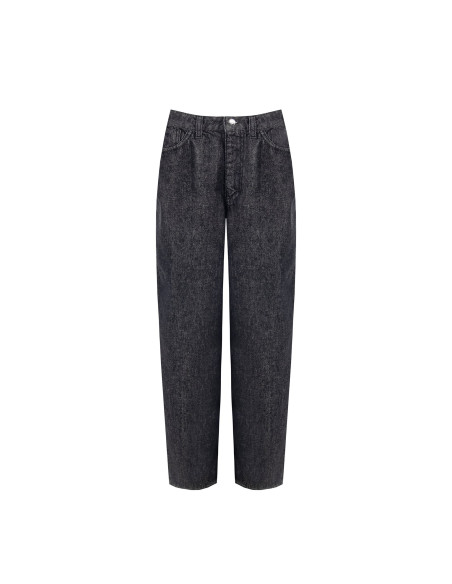 Jean wide leg avec étiquette logo sur la poche arrière Rinascimento