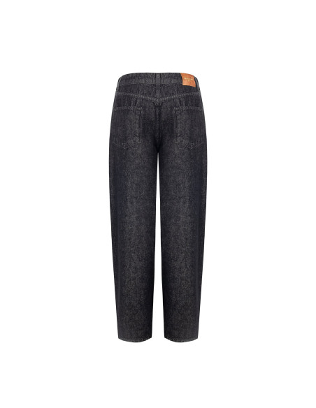 Jean wide leg avec étiquette logo sur la poche arrière Rinascimento