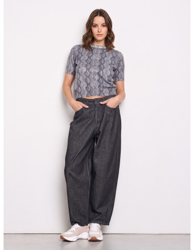 Wide-legjeans met logolabel op de achterzak Rinascimento