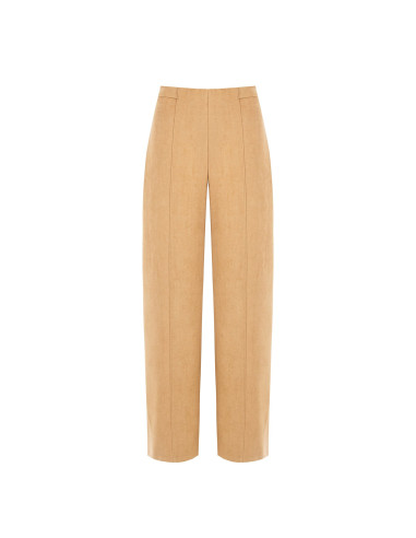 Pantalon palazzo en mélange de viscose effet velours avec fermeture éclair latérale Rinascimento
