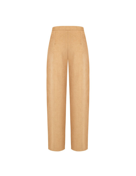 Pantalon palazzo en mélange de viscose effet velours avec fermeture éclair latérale Rinascimento