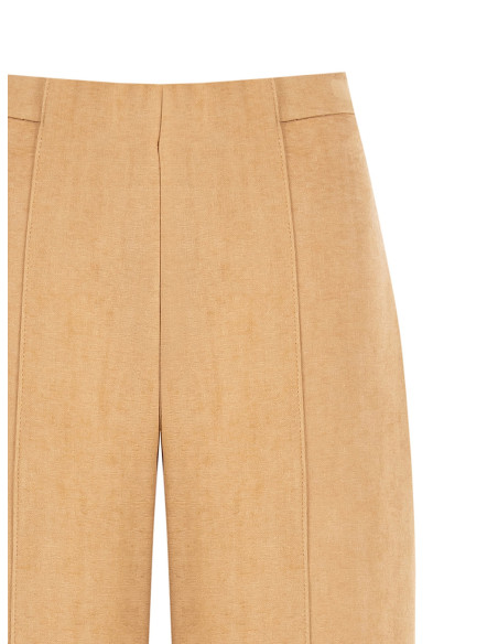 Pantalon palazzo en mélange de viscose effet velours avec fermeture éclair latérale Rinascimento