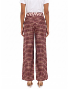 Pantalon palazzo style patchwork avec foulard logotypé à la taille Rinascimento 2