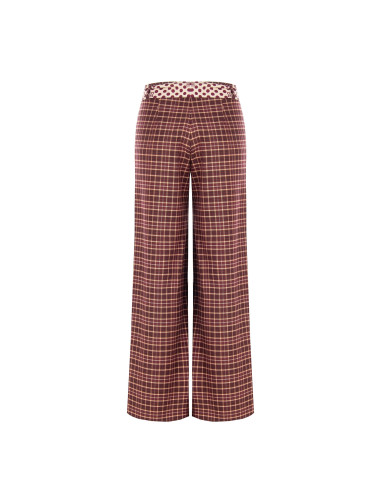 Pantalon palazzo style patchwork avec foulard logotypé à la taille Rinascimento