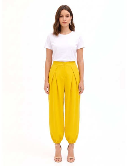 Pantalon balloon à plis croisés sur le devant Rinascimento