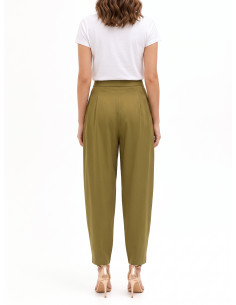 Pantalon balloon en mélange de viscose avec double pince Rinascimento 2