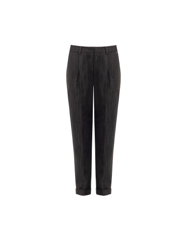 Pantalon cigarette en denim à revers Rinascimento
