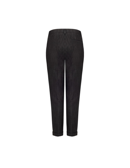 Pantalon cigarette en denim à revers Rinascimento