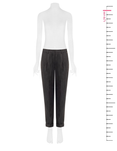 Pantalon cigarette en denim à revers Rinascimento