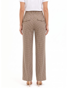 Pantalon palazzo à petits carreaux avec poches Rinascimento 2